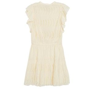 JOIE Krystina Ruffle Cotton Eyelet Minidress